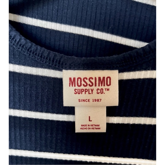 VGUC Navy & White Striped Tank Dress | Casual Adjustable Criss Cross Straps - Picture 4 of 6